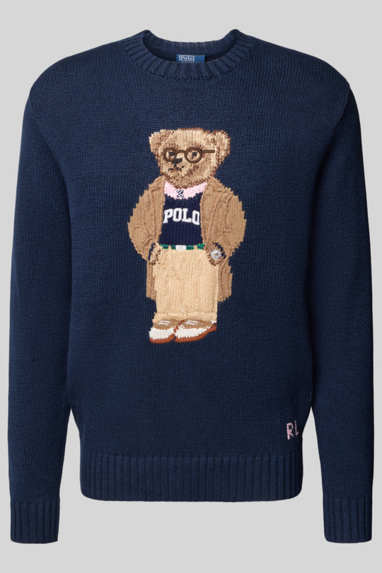 Suéter tricotado em lã com Urso - Ralph Lauren