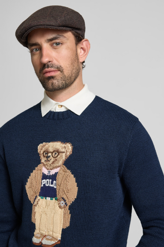 Suéter tricotado em lã com Urso - Ralph Lauren