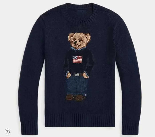 Suéter tricotado em lã com urso estampado - Ralph Lauren