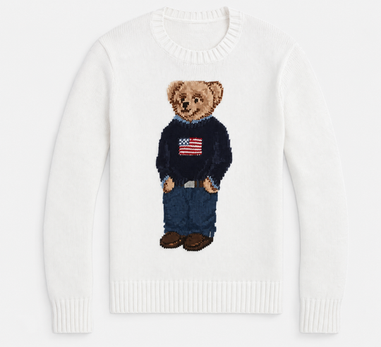 Suéter tricotado em lã com urso estampado - Ralph Lauren