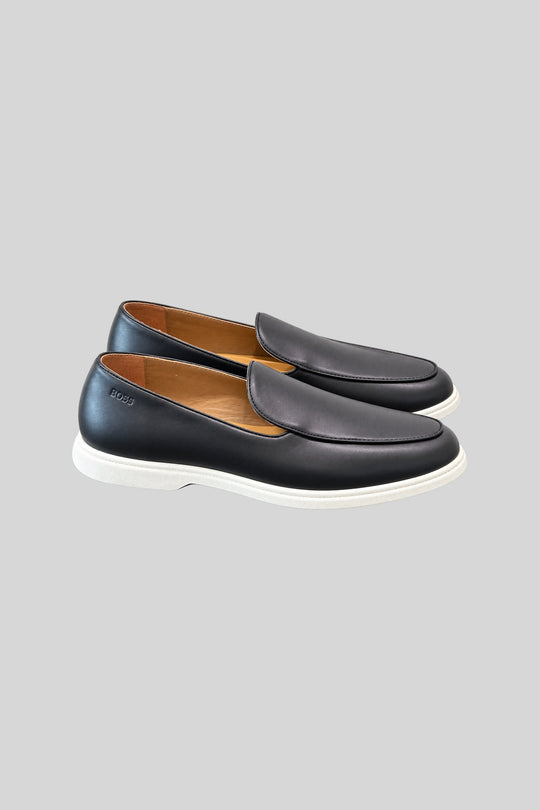 Mocassim Cerviatto Noir Cement - Hugo Boss: foto 3 em fundo cinza-claro