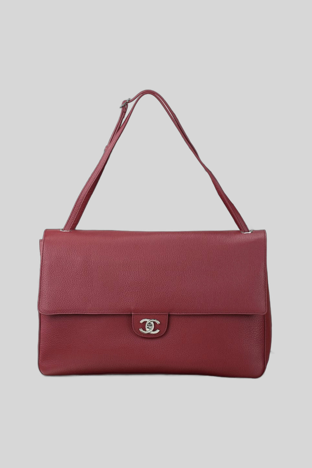 Bolsa Spring-Summer Maxi Flap Red - Chanel — fotografia de produto em fundo cinza-claro