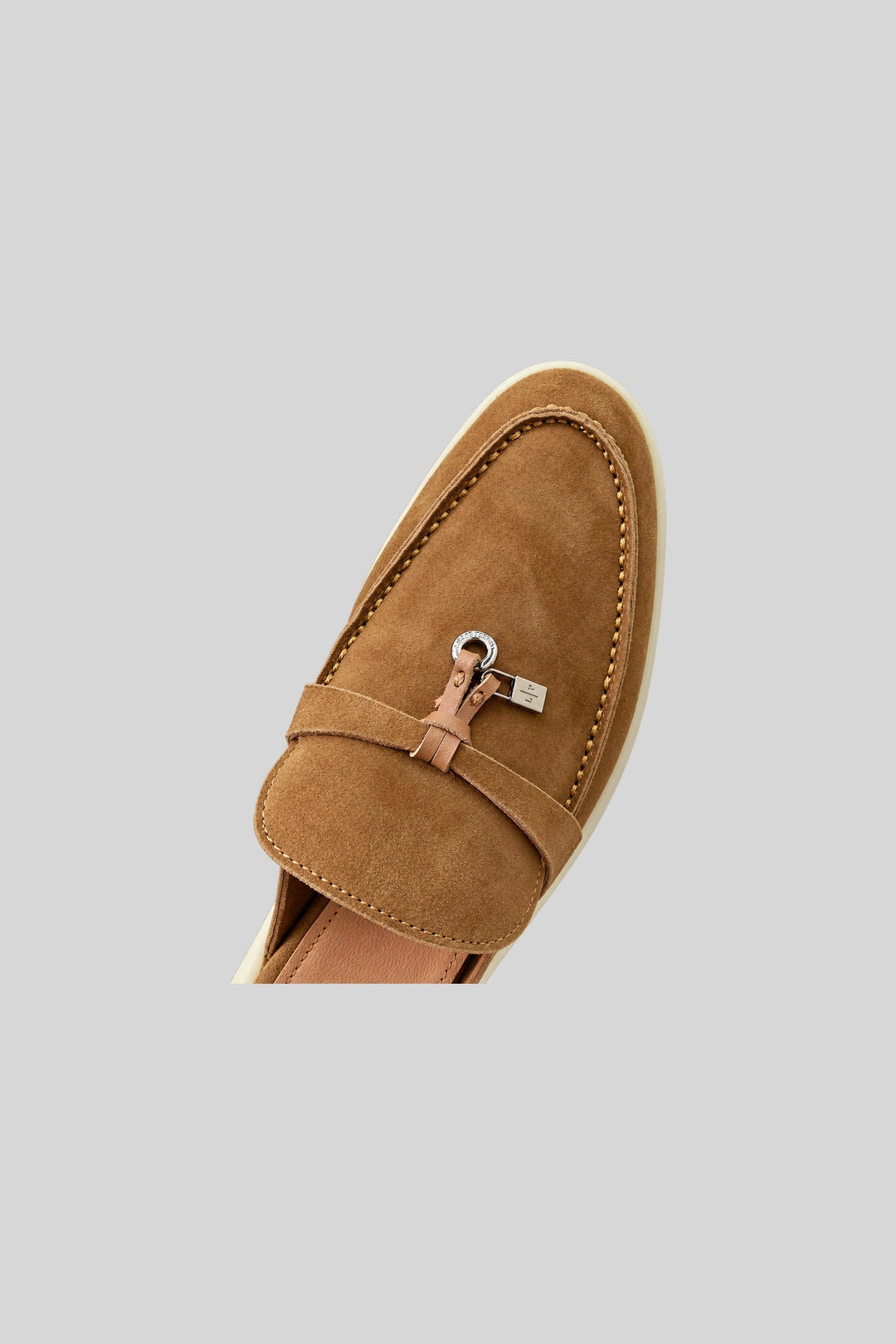 Mule Babouche Walk Antique Brown - Loro Piana: foto 3 em fundo cinza-claro