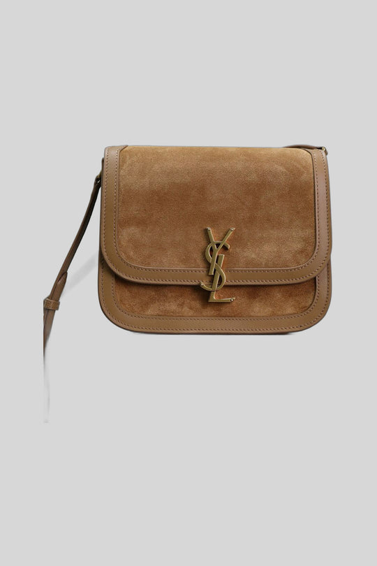 Bolsa Solferino Medium Cinnamon - Saint Laurent — fotografia de produto em fundo cinza-claro