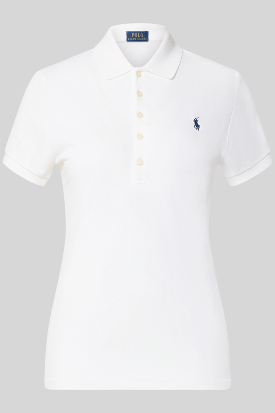 Polo feminina com logo bordado - Ralph Lauren, Branco, foto 1