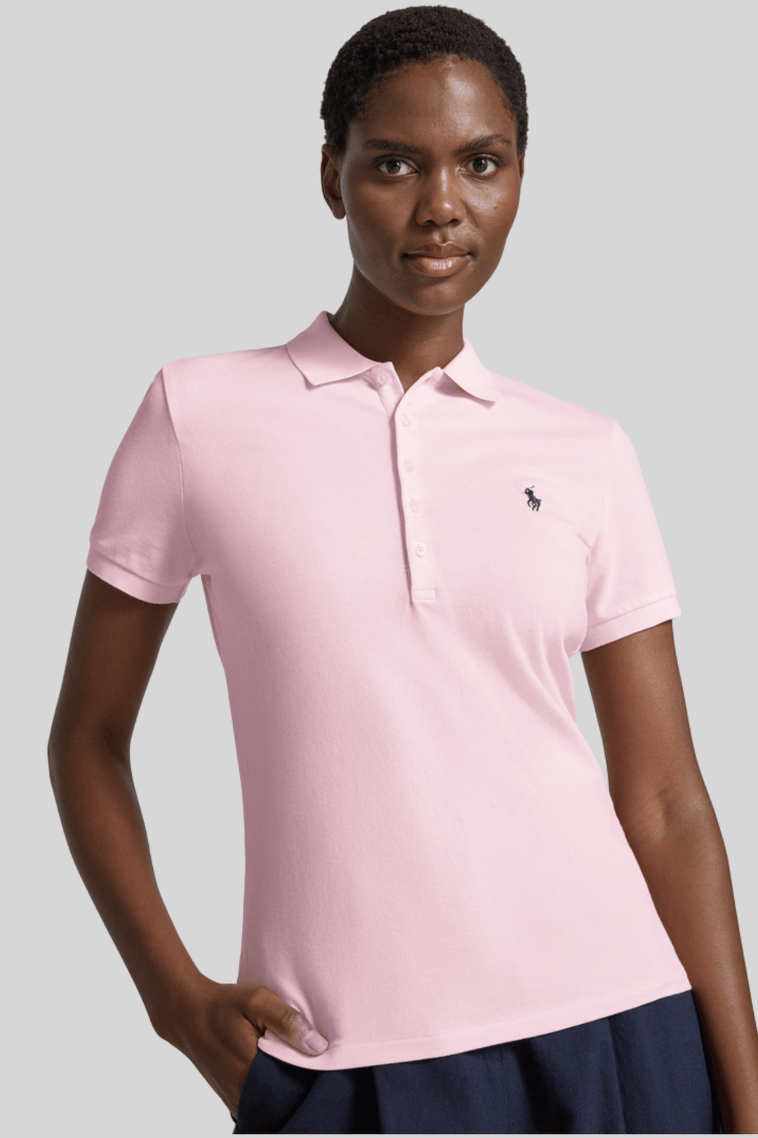 Polo feminina com logo bordado - Ralph Lauren, Rosa claro, foto 2