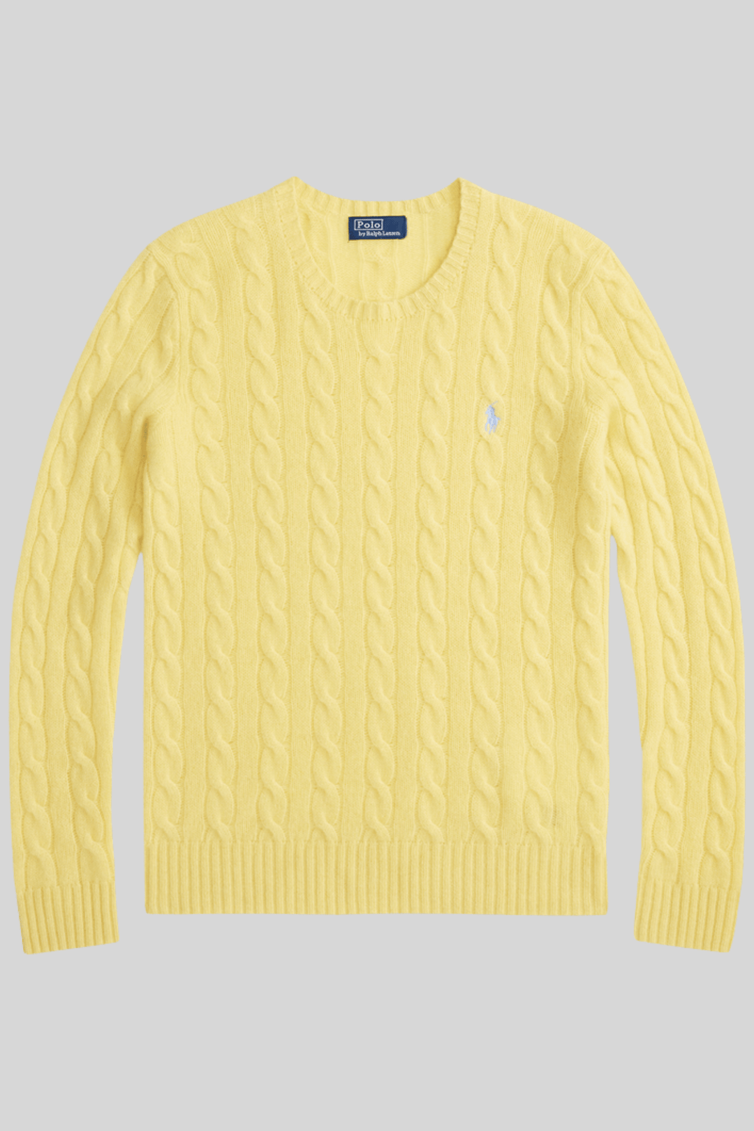 sueter trancado amarelo, vista frontal isolada