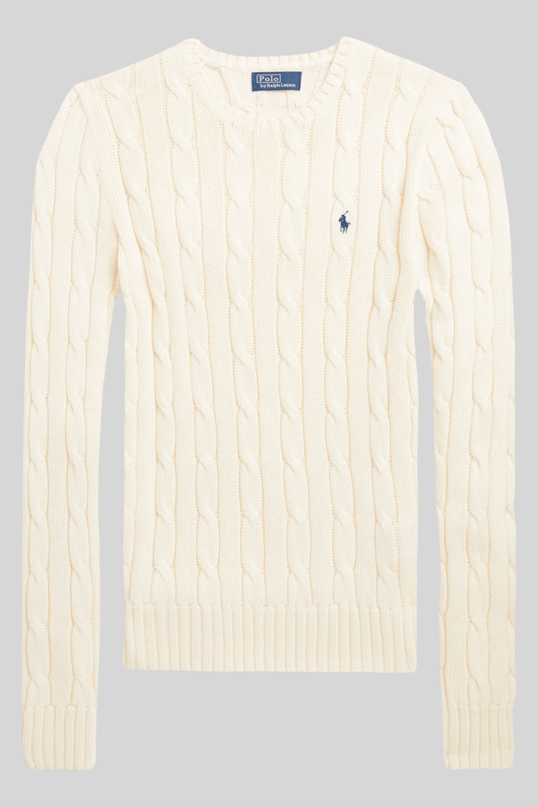 sueter trancado off white, vista frontal isolada